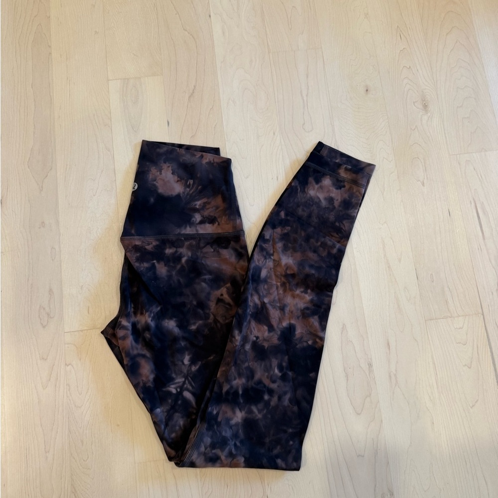 lululemon athletica Black and Brown Tie-Dye Leggings